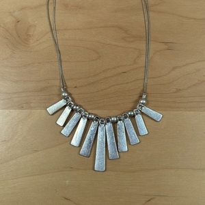 Adjustable, two sided silver statement necklace